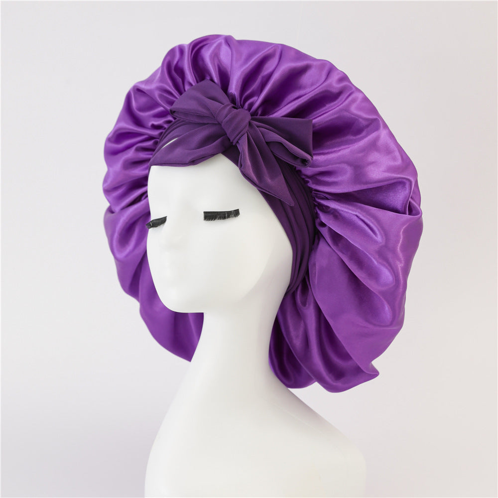 Bonnet de Nuit en Soie Noctiglow™ – Anti-Frisottis, Anti-Casse, Cheveux Bouclés