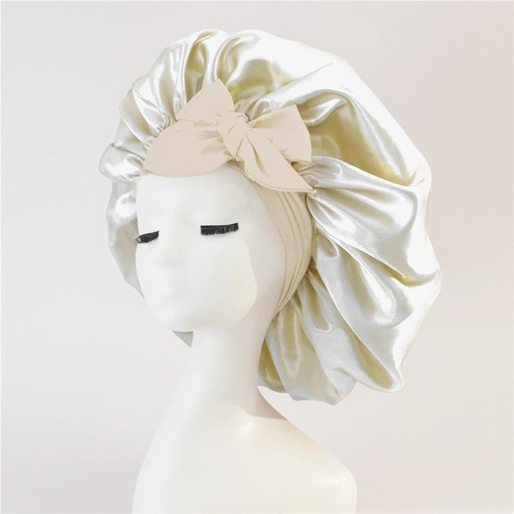 Bonnet de Nuit en Soie Noctiglow™ – Anti-Frisottis, Anti-Casse, Cheveux Bouclés