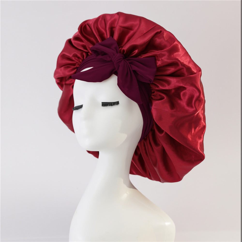 Bonnet de Nuit en Soie Noctiglow™ – Anti-Frisottis, Anti-Casse, Cheveux Bouclés