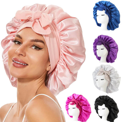Bonnet de Nuit en Soie Noctiglow™ – Anti-Frisottis, Anti-Casse, Cheveux Bouclés